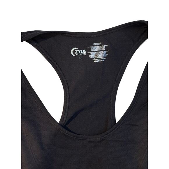 Zyia Active Ladies Large Racer Back Athletic Top Black Workout Nylon/Copper - Picture 9 of 9